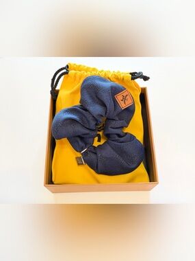 MCM Lauretos Monogram Scrunchie Cotton Silk Navy Blazer Blue